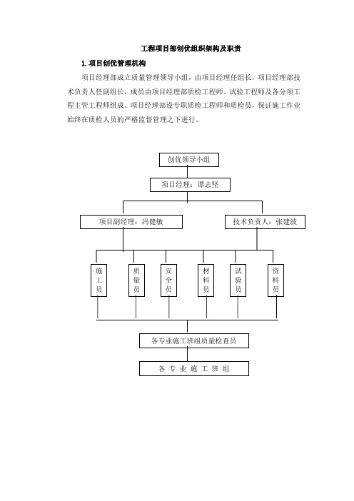 工程项目部创优组织架构及职责【精】