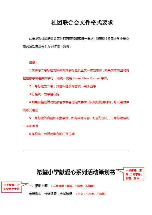 策划书、总结书文件格式要求