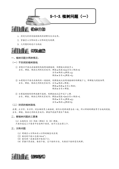 小学奥数教程：植树问题(一)全国通用(含答案)