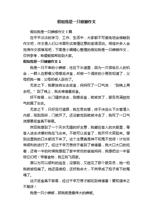 假如我是一只蟑螂作文3篇