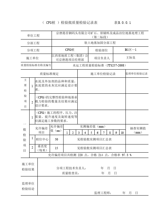 CFG桩检验记录表模板