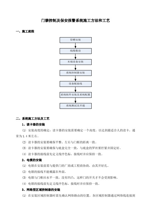 门禁控制及保安报警系统施工方法和工艺