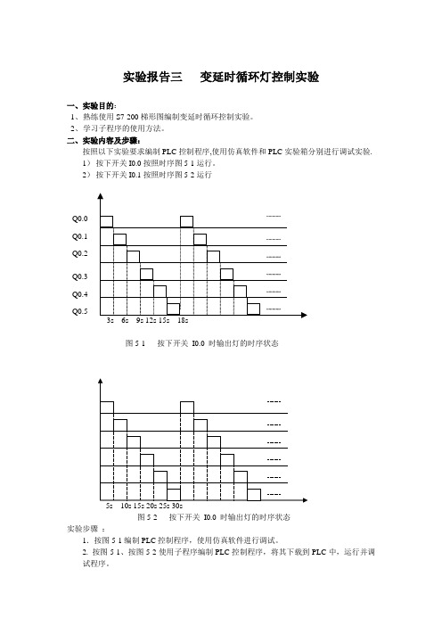 PLC实验指导书-实验三-变延时循环灯控制实验