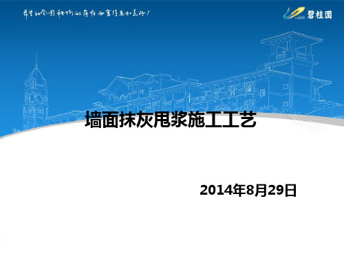 墙面抹灰甩浆施工工艺 ppt课件