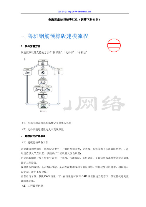 鲁班算量技巧精华汇总(钢筋下料专业)