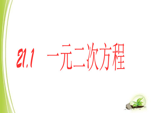 一元二次方程 初中九年级数学教学课件PPT 人教版