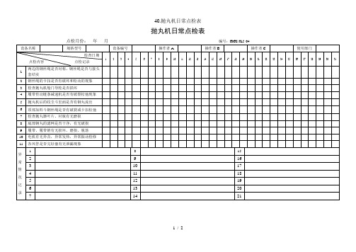 40.抛丸机日常点检表