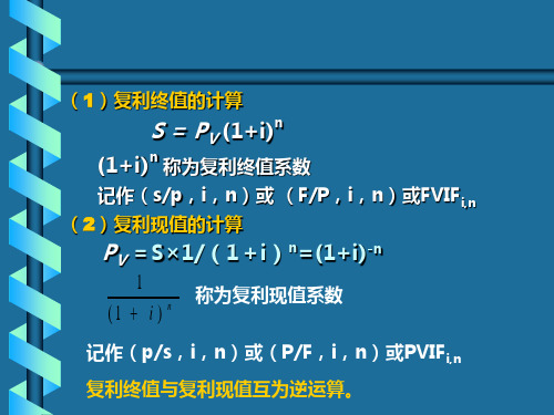 (1)复利终值的计算PPT课件