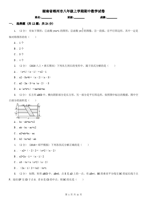 湖南省郴州市八年级上学期期中数学试卷