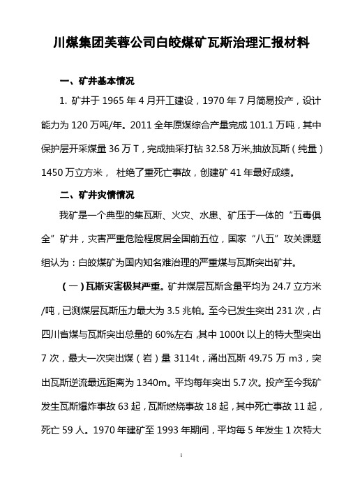 白皎煤矿汇报材料(国家能源局)