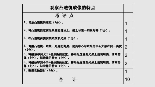 初三理化生实验测试试卷及评分标准学习PPT教案