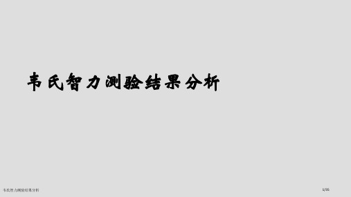 韦氏智力测验结果分析