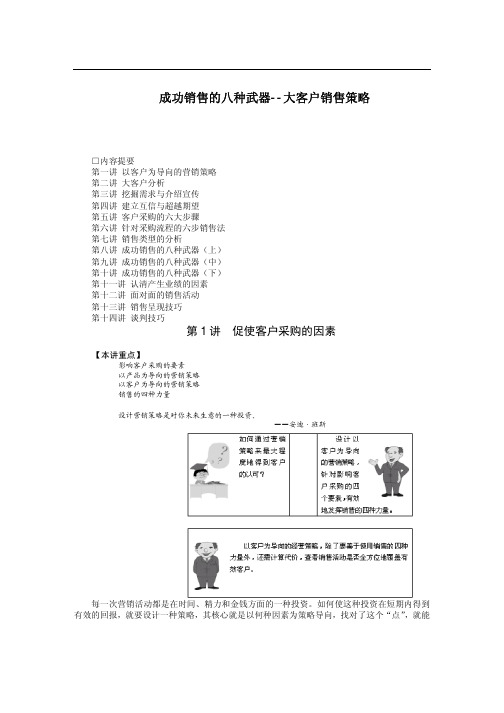 成功销售的八种武器-大客户管理分析(pdf 47页)