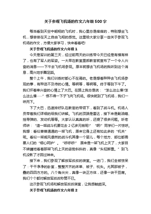 关于参观飞机场的作文六年级500字