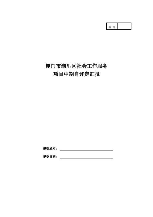 湖里区社会工作服务优质项目方自评估综合报告模板修改版