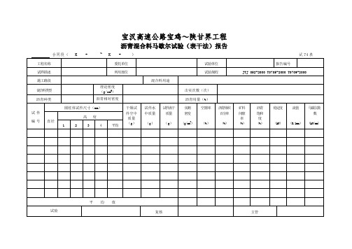 试 沥青混合料马歇尔试验(表干法)报告