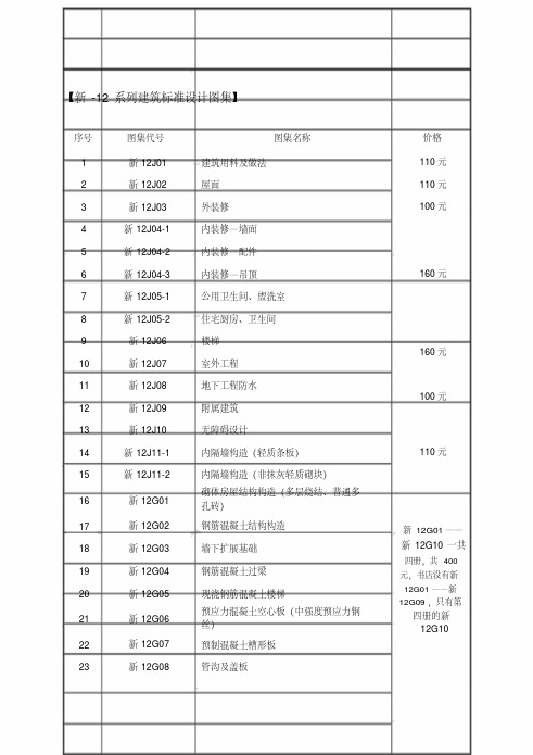  新-12系列建筑标准设计图集