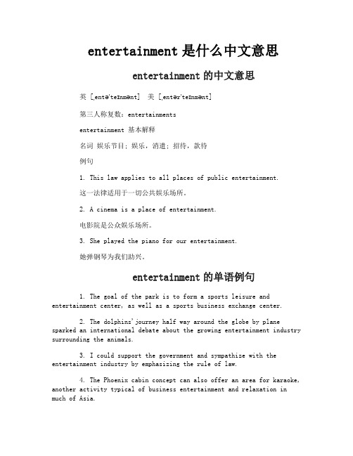 entertainment是什么中文意思