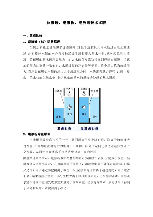 反渗透、电渗析技术比较