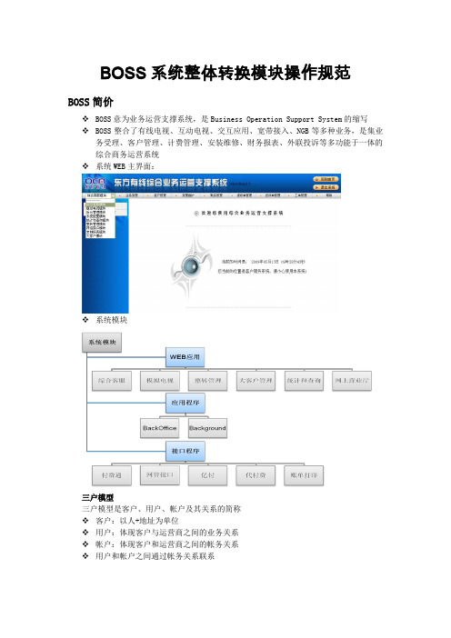 整体转换系统操作规范(全景二期BOSS)