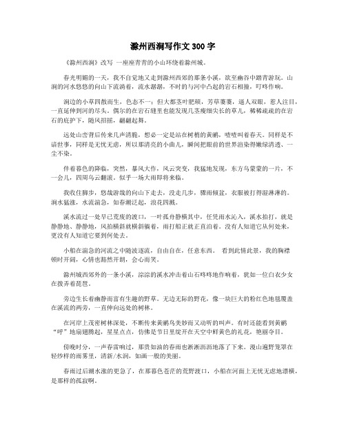 滁州西涧写作文300字