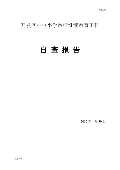 教师继续教育工作自查报告