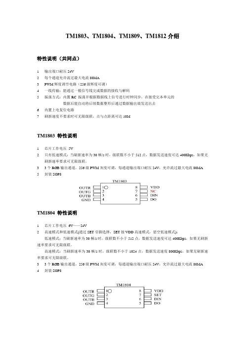 TM1803系列产品的优势介绍