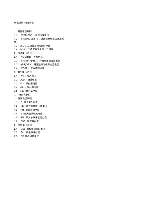 MOSFET参数及其测试方法