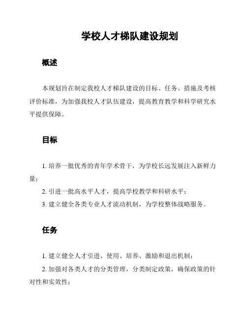 学校人才梯队建设规划