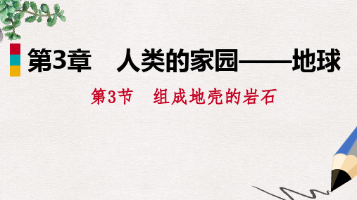 七年级科学上册 第3章 人类的家园—地球 3.3 组成地壳的岩石练习课件1 (新版)浙教版