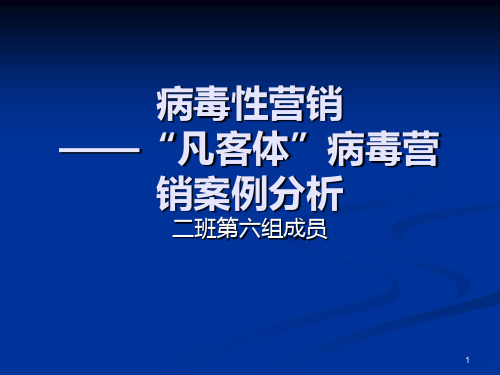 病毒营销案例分析凡客体PPT课件