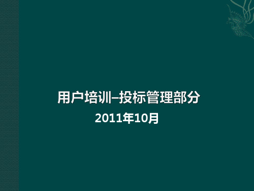 电子商务平台—投标管理