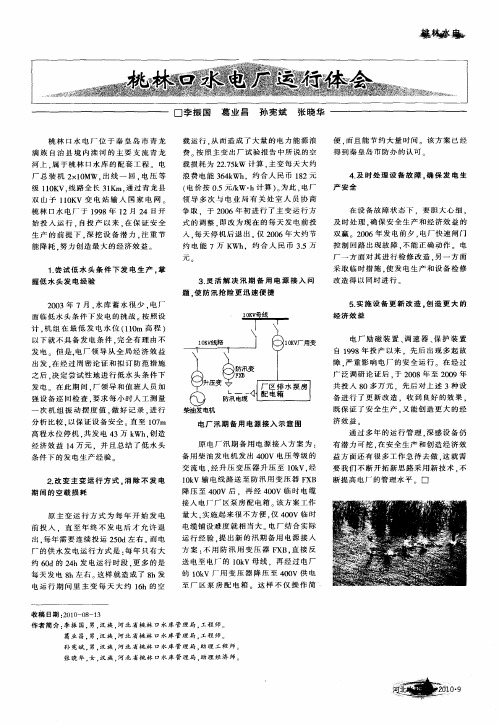桃林口水电厂运行体会