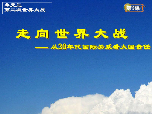 浙江省嘉兴市第一中学高中历史 33走向世界大战课件 新人教版选修3