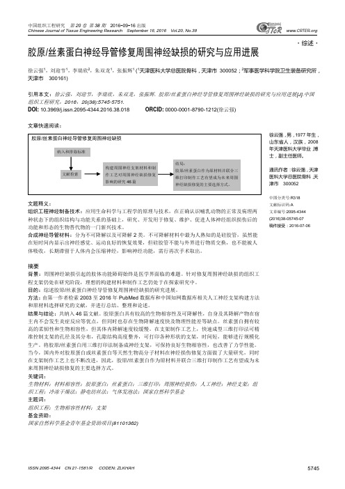 胶原 丝素蛋白神经导管修复周围神经缺损的研究与应用进展汇总