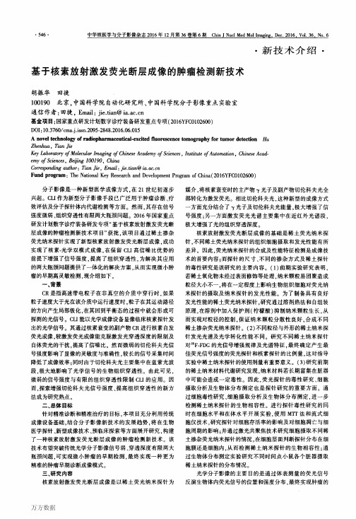 基于核素放射激发荧光断层成像的肿瘤检测新技术论文