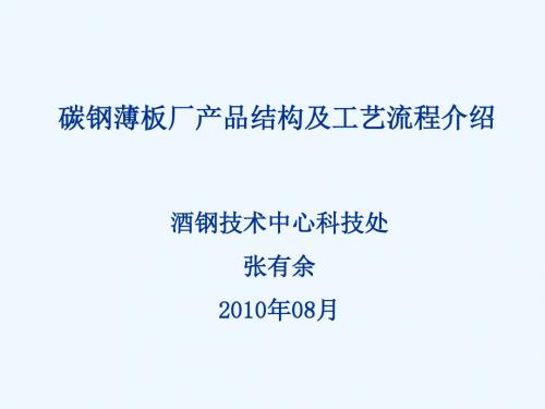 3碳钢薄板厂产品机构及工艺流程介绍