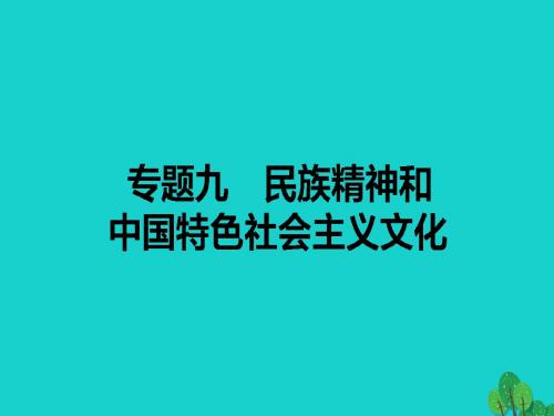 高考政治二轮复习 专题九 民族精神和中国特色社会主义文化课件