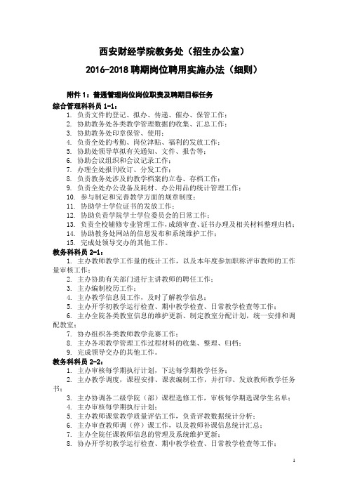 西安财经学院教务处(招生办公室)