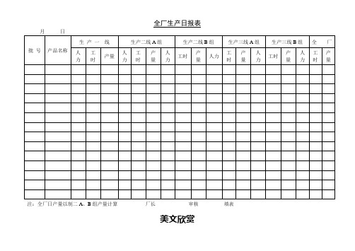 全厂生产日报表