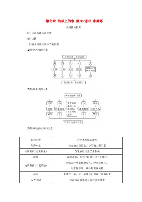 新湘教版高考地理全程一轮复习能力提升第七章地球上的水第33课时水循环