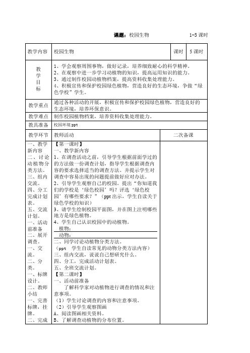 校园植物综合实践活动方案