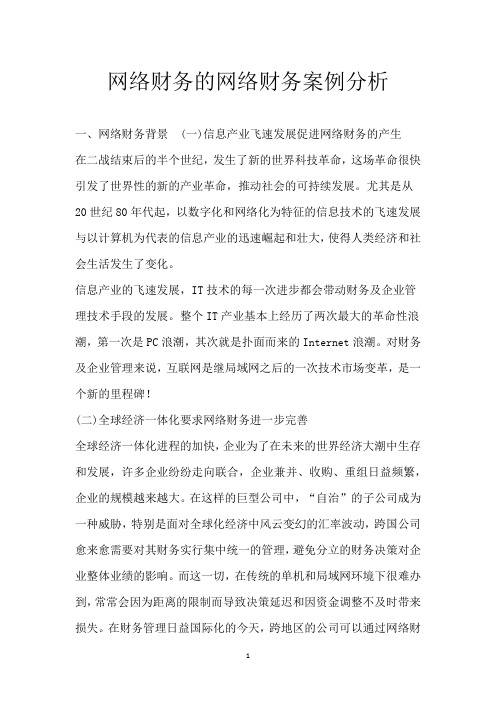 网络财务的网络财务案例分析