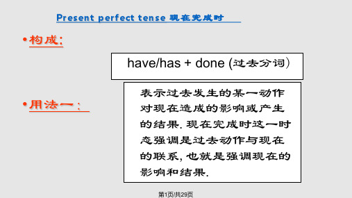 现在完成时态PPT课件