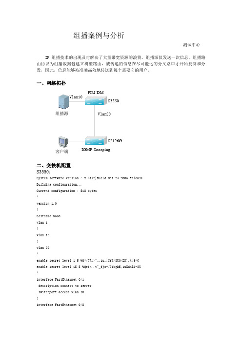 组播案例与分析