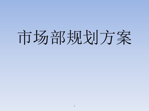 市场部规划方案ppt课件