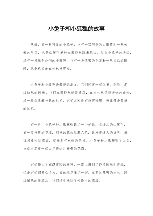 小兔子和小狐狸的故事