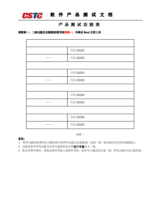 产品功能表-软件名称全称+版本号