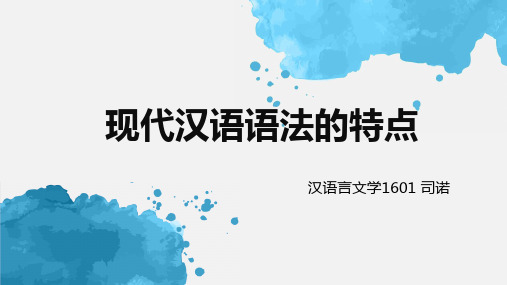 现代汉语语法特点