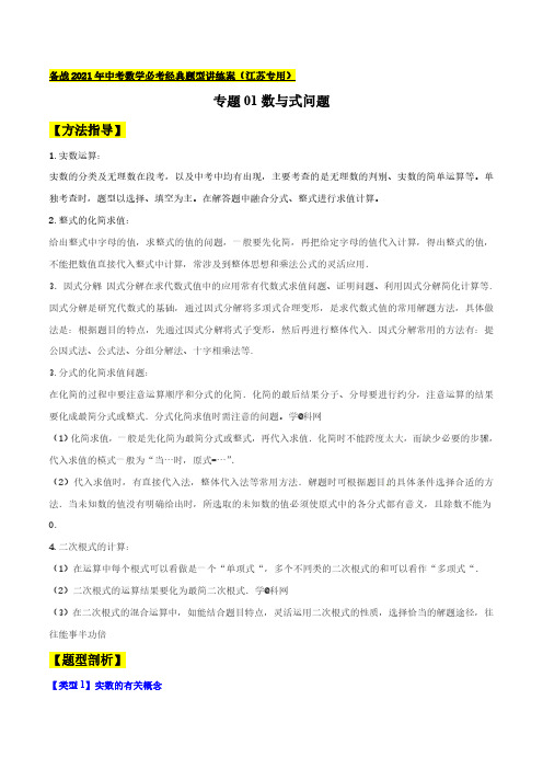 专题01数与式问题-备战2021年中考数学经典题型讲练案(解析版)【江苏专用】